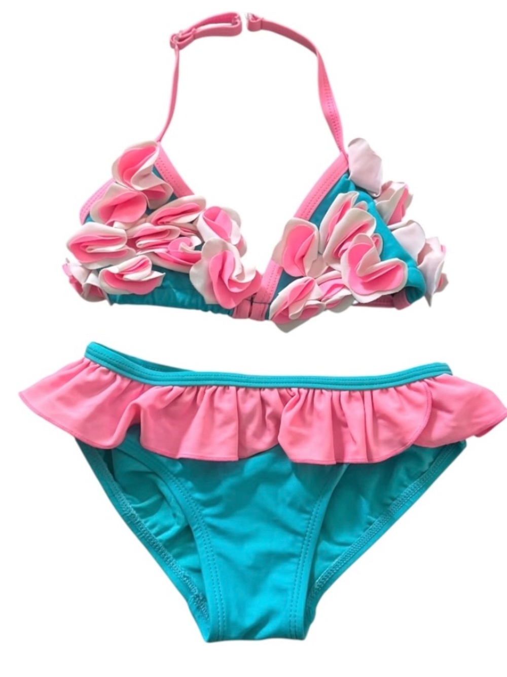 Floatimini Aqua & Pink 2 pc Swimsuit Girls 5